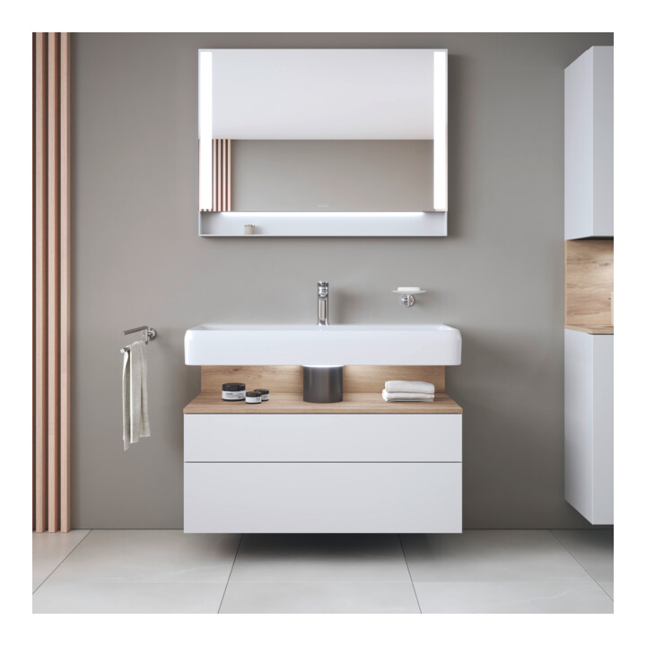 Duravit Meuble sous-lavabo Qatego 99x47x59 cm, blanc mat, 1 porte, avec niches