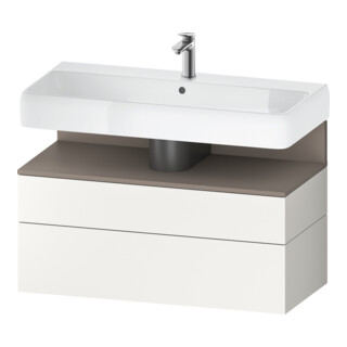 Duravit Meuble sous lavabo Qatego 99x47x59 cm, blanc mat, 1 porte, avec poignée