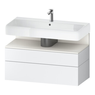 Duravit Meuble sous-lavabo Qatego 99x47x59 cm, blanc mat, 1 porte, niche