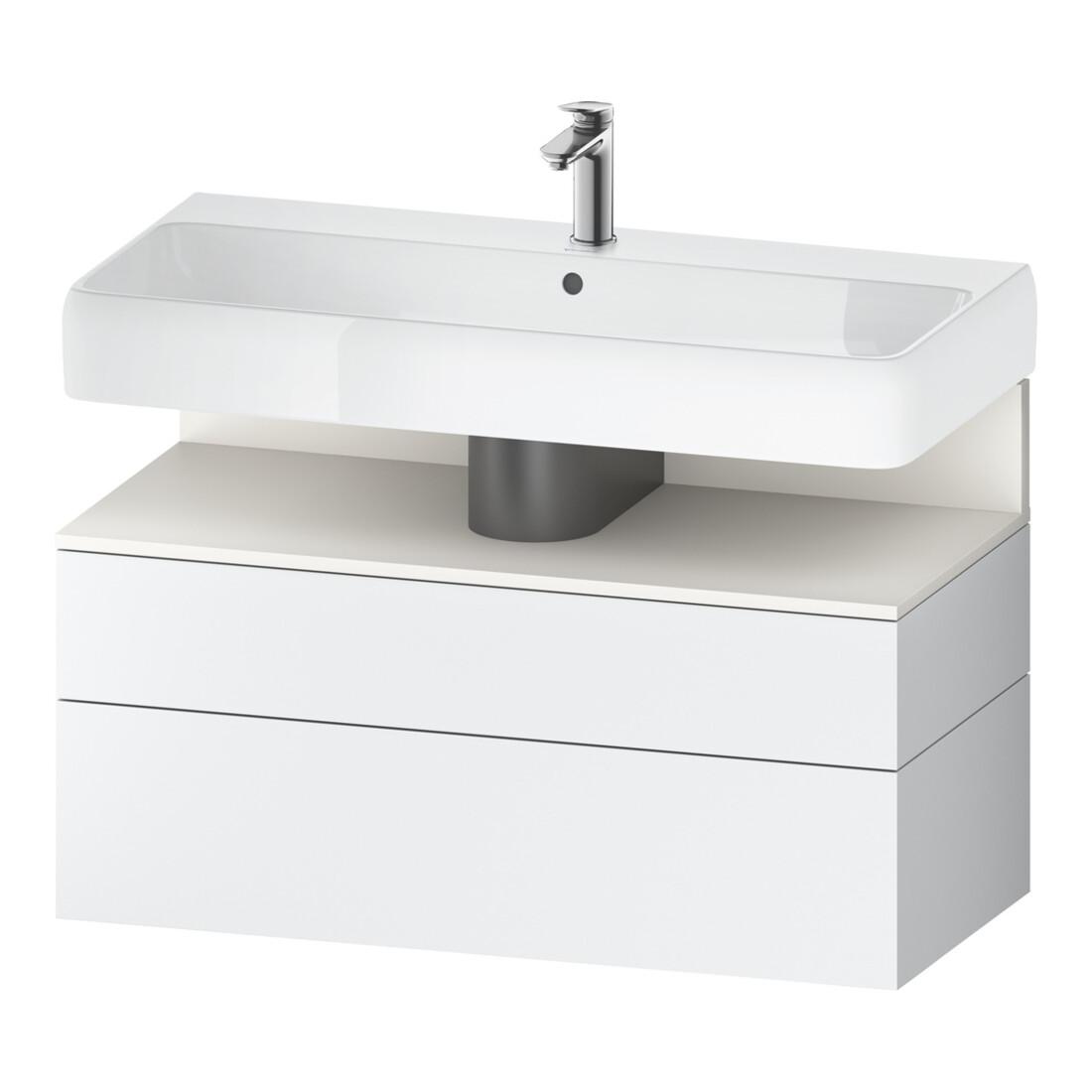 Duravit Meuble sous-lavabo Qatego 99x47x59 cm, blanc mat, 1 porte, niche
