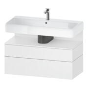 Duravit Meuble sous lavabo Qatego 99x47x59 cm, blanc mat, 1 tiroir, 1 coulissant-1