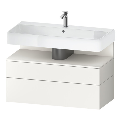 Duravit Meuble sous lavabo Qatego 99x47x59 cm, blanc mat, 1 tiroir, 1 coulissant