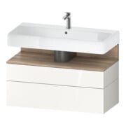 Duravit Meuble sous lavabo Qatego 99x47x59 cm, blanc mat, 1 tiroir, avec niches