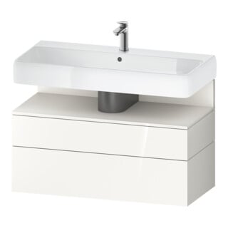Duravit Meuble sous lavabo Qatego 99x47x59 cm, blanc mat/blanc brillant, 1 porte, 1 tiroir