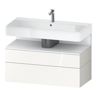 Duravit Meuble sous lavabo Qatego 99x47x59 cm, blanc mat/blanc brillant, 1 porte, 1 tiroir