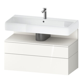 Duravit Meuble sous lavabo Qatego 99x47x59 cm, blanc mat/blanc brillant, 1 porte, avec niches