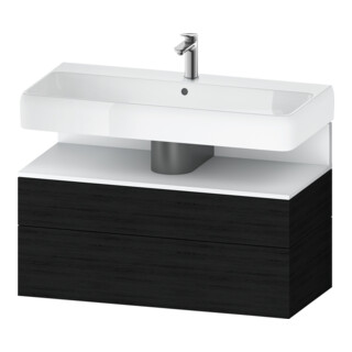 Duravit Meuble sous lavabo Qatego 99x47x59 cm, blanc mat/éclairage, 1 porte, 1 tiroir