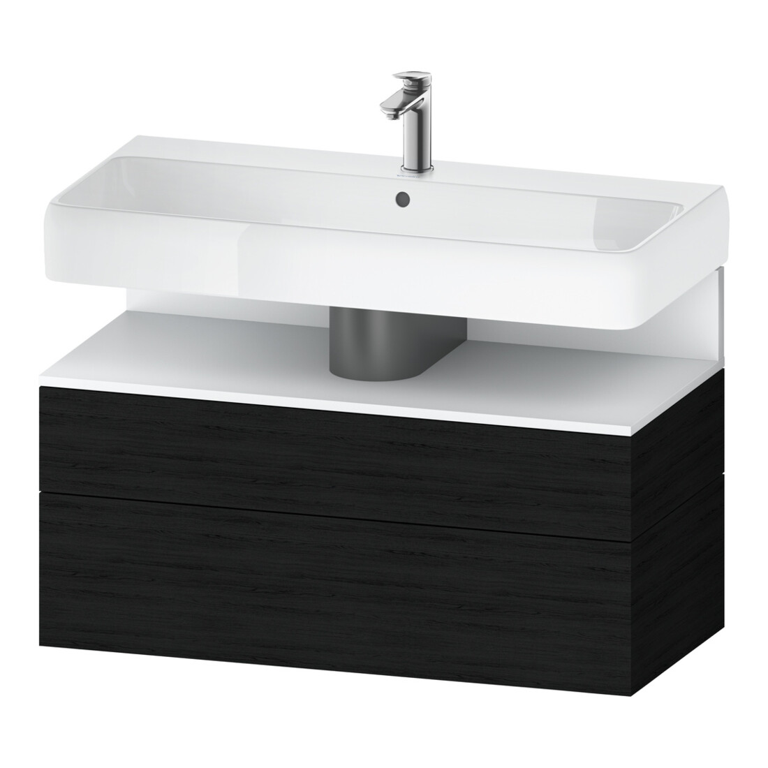 Duravit Meuble sous lavabo Qatego 99x47x59 cm, blanc mat/éclairage, 1 porte, 1 tiroir