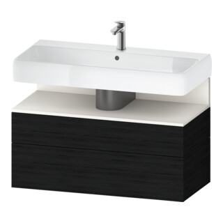 Duravit Meuble sous-lavabo Qatego 99x47x59 cm, blanc mat/effet soie, 1 porte, 1 tiroir