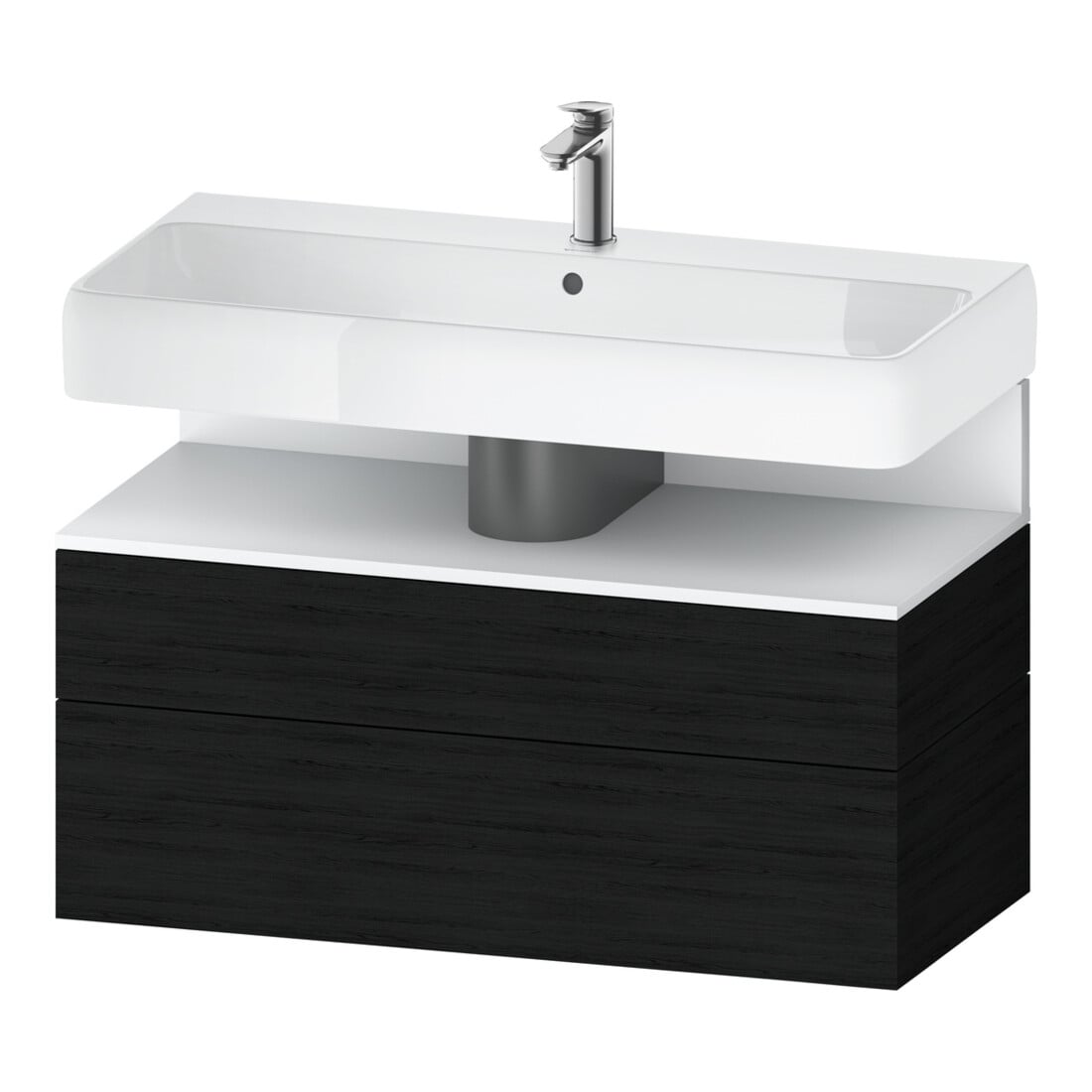 Duravit Meuble sous-lavabo Qatego 99x47x59 cm, blanc mat/effet soie, 1 porte, avec niches