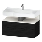 Duravit Meuble sous-lavabo Qatego 99x47x59 cm, blanc mat/effet soie, 1 porte, avec niches-1