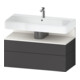 Duravit Meuble sous lavabo Qatego 99x47x59 cm, blanc mat/gris mat, 1 porte, 1 tiroir-1