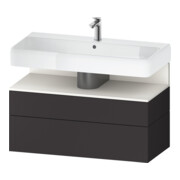 Duravit Meuble sous-lavabo Qatego 99x47x59 cm, blanc mat/gris mat, 1 porte, 1 tiroir-1