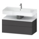 Duravit Meuble sous-lavabo Qatego 99x47x59 cm, blanc mat/gris mat, 1 porte, 1 tiroir-1
