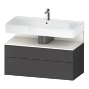 Duravit Meuble sous lavabo Qatego 99x47x59 cm, blanc mat/gris mat, 1 porte, avec niche-1