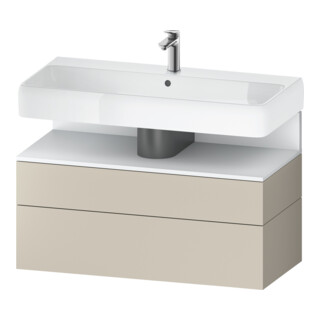 Duravit Meuble sous-lavabo Qatego 99x47x59 cm, blanc mat/ta mat, 1 porte, 1 tiroir