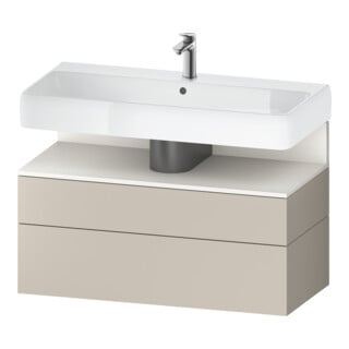 Duravit Meuble sous-lavabo Qatego 99x47x59 cm, blanc mat/ta mat, 1 porte, avec niches