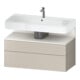 Duravit Meuble sous-lavabo Qatego 99x47x59 cm, blanc mat/ta mat, 1 porte, avec niches-1
