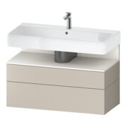 Duravit Meuble sous-lavabo Qatego 99x47x59 cm, blanc mat/ta mat, 1 porte, avec niches