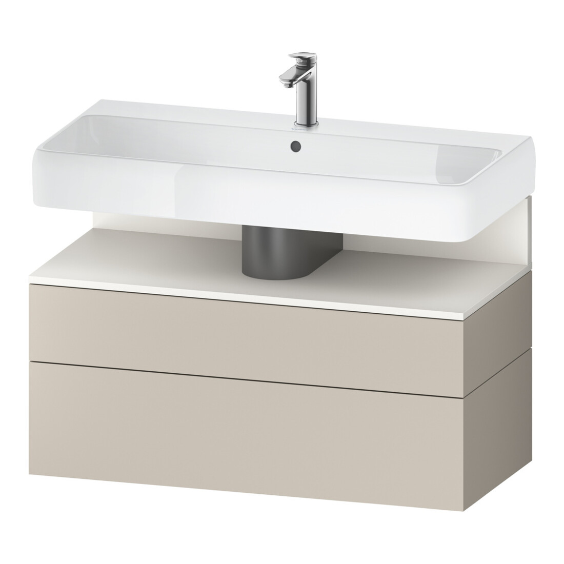 Duravit Meuble sous-lavabo Qatego 99x47x59 cm, blanc mat/ta mat, 1 porte, avec niches