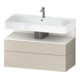 Duravit Meuble sous-lavabo Qatego 99x47x59 cm, blanc mat/ta mat, 1 porte, avec niches