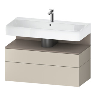 Duravit Meuble sous lavabo Qatego 99x47x59 cm, blanc mat/ta mat, 1 porte, avec poignée B