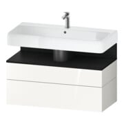Duravit Meuble sous lavabo Qatego 99x47x59 cm, chêne clair/blanc, 1 porte, 1 tiroir