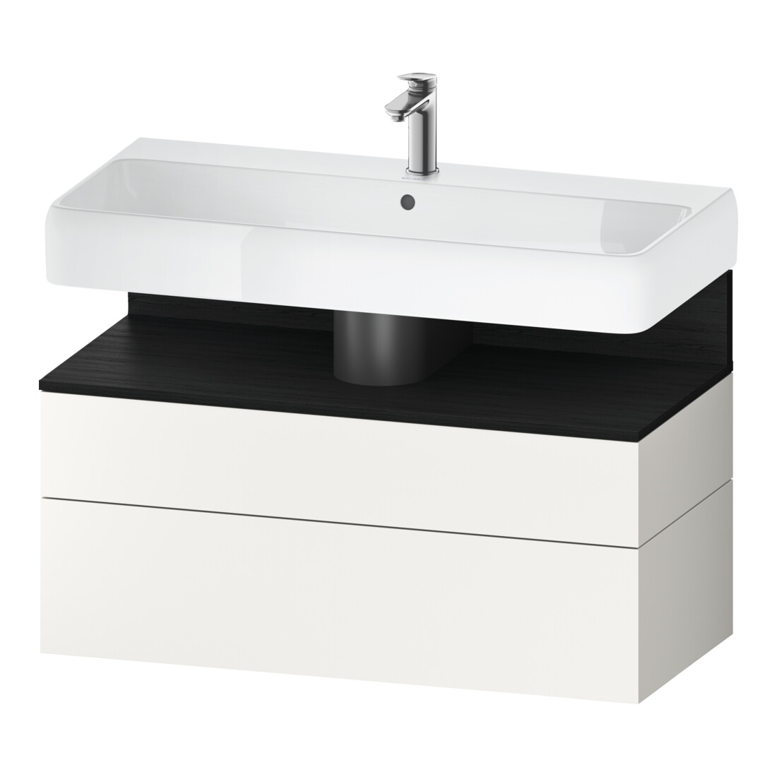 Duravit Meuble sous-lavabo Qatego 99x47x59 cm, chêne clair/blanc mat, 1 porte, 1 tiroir