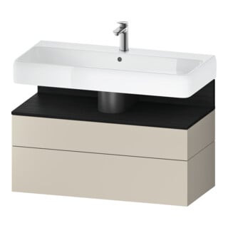 Duravit Meuble sous-lavabo Qatego 99x47x59 cm, E blanc/taupe, 1 porte, 1 tiroir