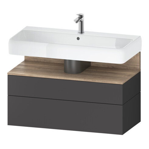 Duravit Meuble sous lavabo Qatego 99x47x59 cm, E Ma/Gra m, 1 porte, 1 tiroir