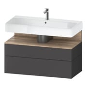 Duravit Meuble sous lavabo Qatego 99x47x59 cm, E Ma/Gra m, 1 porte, 1 tiroir-1