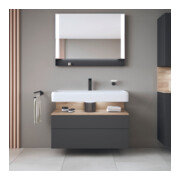 Duravit Meuble sous lavabo Qatego 99x47x59 cm, E Ma/Gris, 1 porte, avec poignée-5