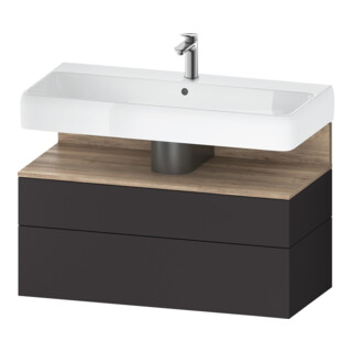 Duravit Meuble sous lavabo Qatego 99x47x59 cm, E Ma/Gris, 1 porte, avec poignée