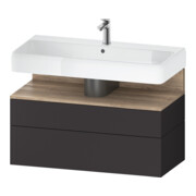 Duravit Meuble sous lavabo Qatego 99x47x59 cm, E Ma/Gris, 1 porte, avec poignée-1