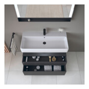 Duravit Meuble sous lavabo Qatego 99x47x59 cm, gris, 1 porte, niche intégrée-5