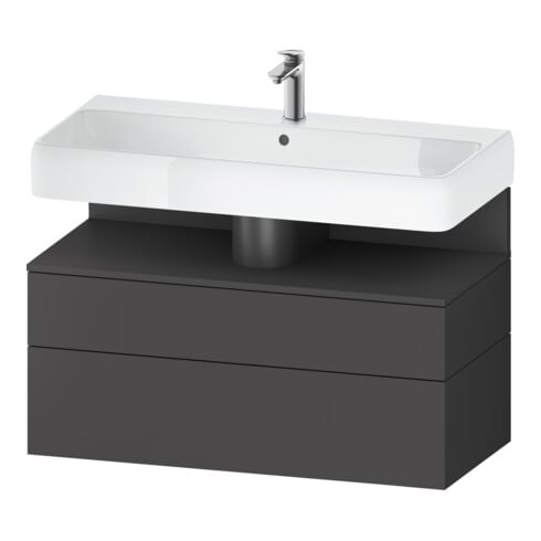 Duravit Meuble sous-lavabo Qatego 99x47x59 cm, gris, 1 tiroir, 1 coulissant