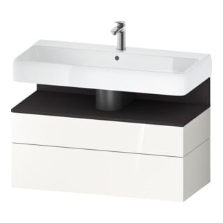 Duravit Meuble sous lavabo Qatego 99x47x59 cm, gris clair/blanc, 1 porte, avec poignée
