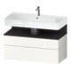 Duravit Meuble sous lavabo Qatego 99x47x59 cm, gris clair/blanc, 1 porte, avec poignée-1