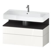 Duravit Meuble sous lavabo Qatego 99x47x59 cm, gris clair/blanc, 1 porte, avec poignée