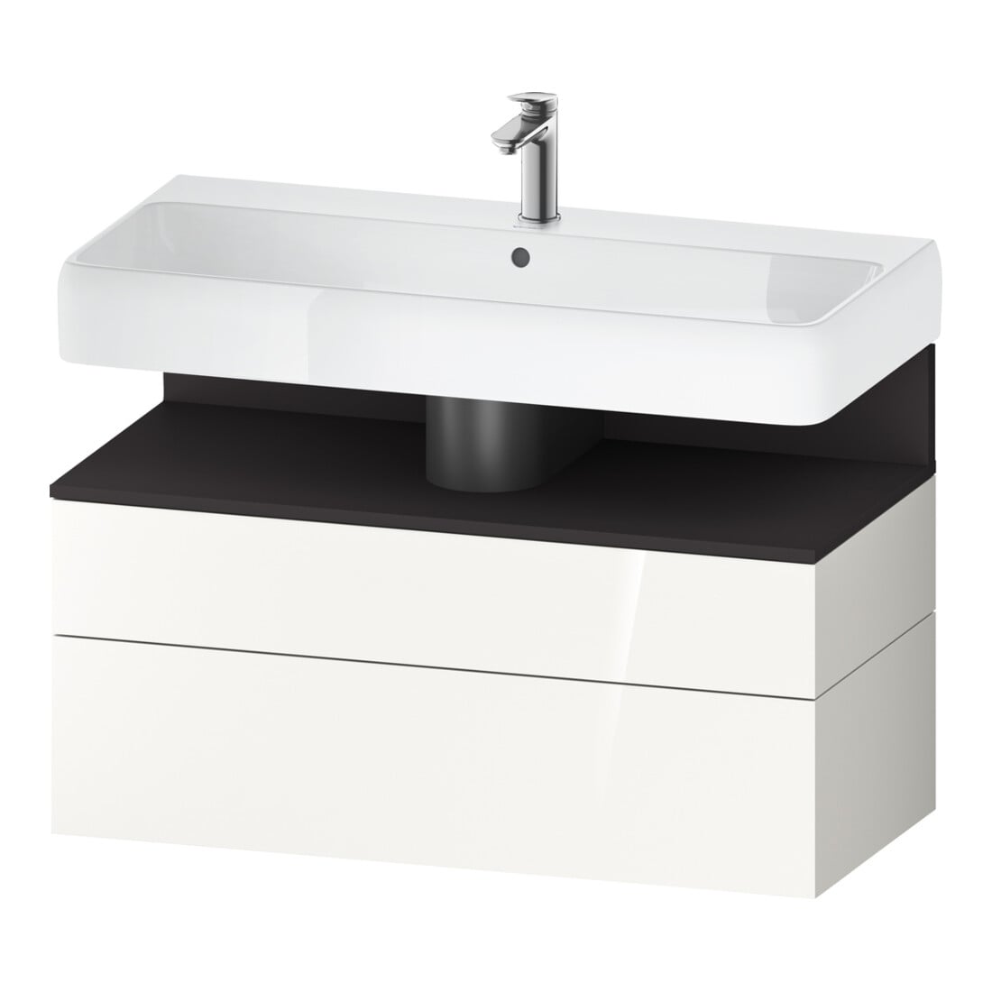 Duravit Meuble sous lavabo Qatego 99x47x59 cm, gris clair/blanc, 1 porte, avec poignée