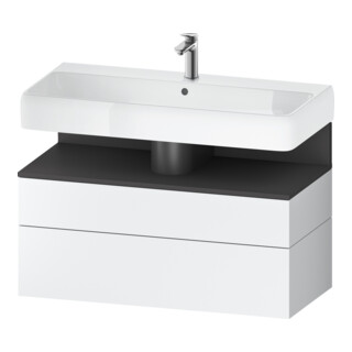 Duravit Meuble sous lavabo Qatego 99x47x59 cm, gris m/blanc m, 1 porte, m B