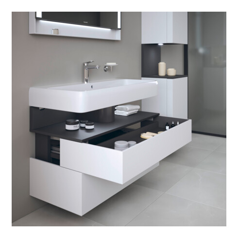 Duravit Meuble sous lavabo Qatego 99x47x59 cm, gris m/blanc m, 1 porte, m B