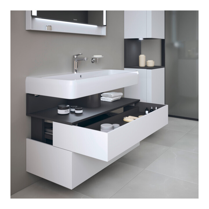 Duravit Meuble sous lavabo Qatego 99x47x59 cm, gris m/blanc m, 1 porte, m B