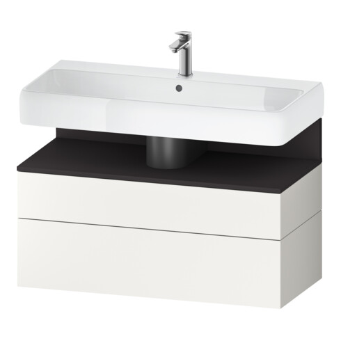 Duravit Meuble sous lavabo Qatego 99x47x59 cm, gris m/blanc m, 1 porte, m B