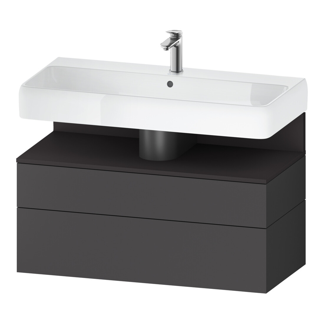 Duravit Meuble sous-lavabo Qatego 99x47x59 cm, gris m/Gr m, 1 porte, 1 tiroir