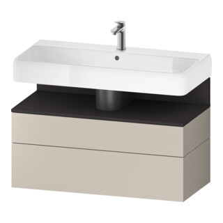 Duravit Meuble sous lavabo Qatego 99x47x59 cm, gris m/ta m, 1 porte, 1 tiroir