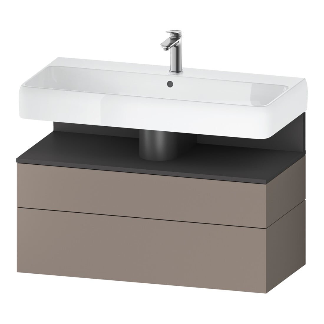 Duravit Meuble sous-lavabo Qatego 99x47x59 cm, gris/marron, 1 porte, 1 tiroir
