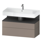 Duravit Meuble sous-lavabo Qatego 99x47x59 cm, gris/marron, 1 porte, avec poignée-1