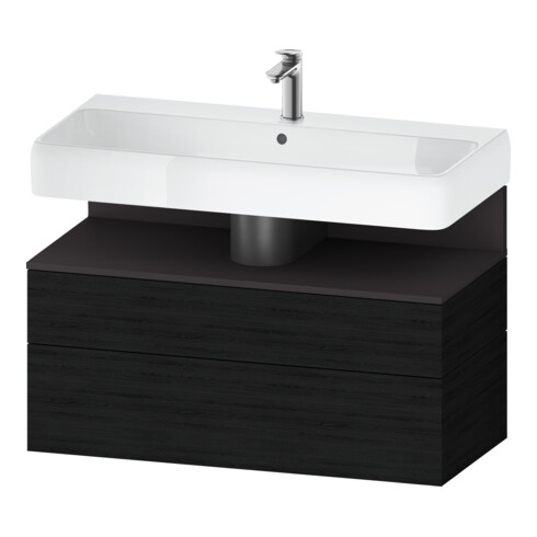 Duravit Meuble sous lavabo Qatego 99x47x59 cm, gris mat, 1 porte, 1 tiroir