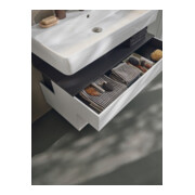 Duravit Meuble sous lavabo Qatego 99x47x59 cm, gris/mat blanc, 1 porte, 1 tiroir-2